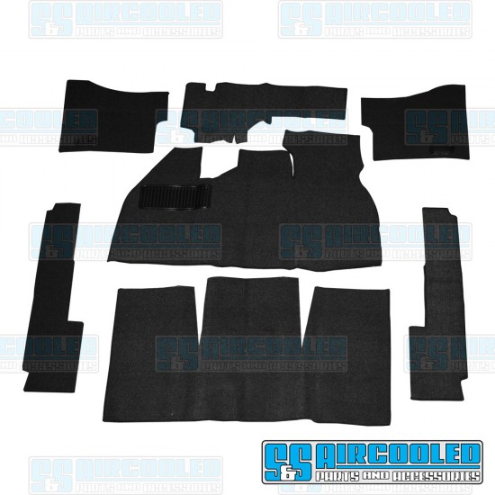 EMPI VW Carpet Kit, 7-Piece w/Footrest, w/Heater Grommets, Black EMPI, 00-3073-0