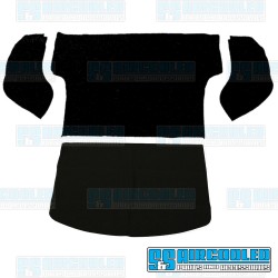 Carpet Kit, 4-Piece Rear Well/Cargo Area, w/o Backseat, Black