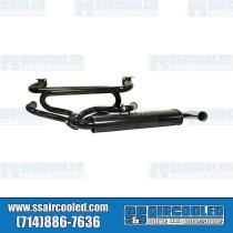 Single Quiet Pack Exhaust System, 1-3/8in. 3-Bolt Street Header w/Muffler, Black w/Chrome Tip Single Quiet Pack Exhaust System, 1-3/8in. 3-Bolt Street Header w/Muffler, Black w/Chrome Tip