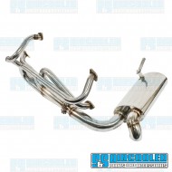Sideflow Exhaust System, 1-1/2in. Header w/Muffler, Stainless Steel
