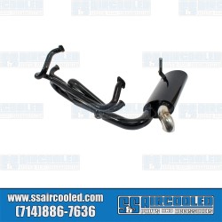Sideflow Exhaust System, 1-1/2in. 3-Bolt Header w/Muffler, Black w/Stainless Steel Tip