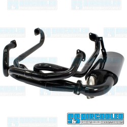Sideflow Exhaust System, 1-5/8in. Header w/Muffler, Black w/Chrome Tip Sideflow Exhaust System, 1-5/8in. Header w/Muffler, Black w/Chrome Tip