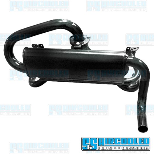 Baja Exhaust System, 1-1/2in. Header w/Quiet Muffler, Black Baja Exhaust System, 1-1/2in. Header w/Quiet Muffler, Black