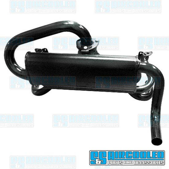 EMPI VW Baja Exhaust System, 1-1/2in. Header w/Quiet Muffler, Black, 00-3369-0 EMPI VW Baja Exhaust System, 1-1/2in. Header w/Quiet Muffler, Black, 00-3369-0