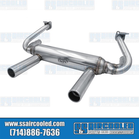 EMPI VW 2 Tip Exhaust System, 1-3/8in. Header, Stainless Steel, 00-3421-0