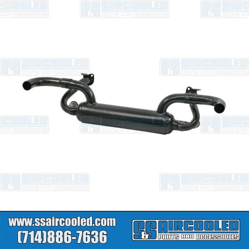 2-Tip Exhaust System, 1-3/8in. Canister Header, Black w/Black Tips 2-Tip Exhaust System, 1-3/8in. Canister Header, Black w/Black Tips