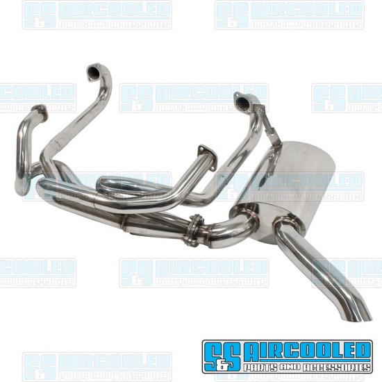 EMPI Sideflow Exhaust System, 1-5/8in. Header w/Muffler, Stainless Steel EMPI Sideflow Exhaust System, 1-5/8in. Header w/Muffler, Stainless Steel