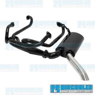 Sideflow Exhaust System, 1-1/2in. Header w/Muffler, Black w/Stainless Steel Tip