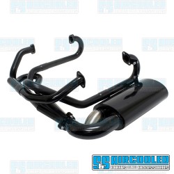 Sideflow Exhaust System, 1-1/2in. Header w/Muffler, Black w/Stainless Steel Tip