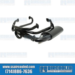 Sideflow Exhaust System, 1-1/2in. 3-Bolt Header w/Muffler, Black w/Stainless Steel Tip Sideflow Exhaust System, 1-1/2in. 3-Bolt Header w/Muffler, Black w/Stainless Steel Tip