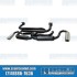Tuck-Away Dual Glass Pack Exhaust System, 1-1/2in. 3-Bolt Street Header w/Mufflers, Black w/Chrome Tips