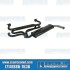 Single Quiet Pack Exhaust System, 1-3/8in. 3-Bolt Street Header w/Muffler, Black w/Chrome Tip