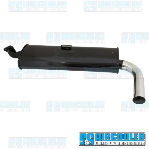 Muffler, Single Quiet Pack, Black w/Chrome Tip Muffler, Single Quiet Pack, Black w/Chrome Tip