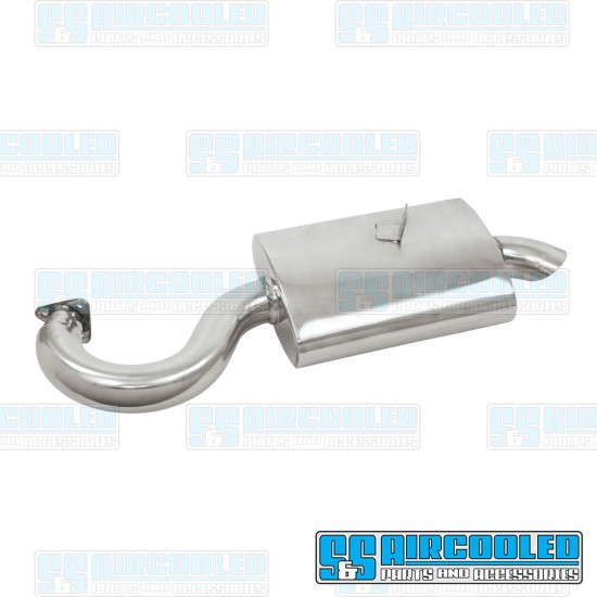 EMPI VW Muffler, Phat Boy, Stainless Steel, 00-3703-0