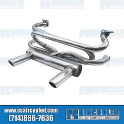 2 Tip Exhaust System, 1-3/8in. Header, Stainless Steel