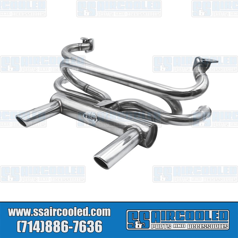 EMPI VW 2 Tip GT-Style Exhaust System, 1-3/8in. Canister Header, Stainless Steel w/Chrome Tips, 00-3761-0, VW Bug, Ghia, Super Beetle EMPI VW 2 Tip GT-Style Exhaust System, 1-3/8in. Canister Header, Stainless Steel w/Chrome Tips, 00-3761-0, VW Bug, Ghia, Super Beetle