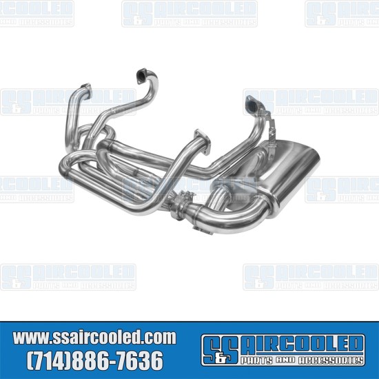EMPI VW Sideflow Exhaust System, 1-5/8in. V-Band Header w/Muffler, Stainless Steel, 00-3769-0, VW Bug, Super Beetle, Ghia EMPI VW Sideflow Exhaust System, 1-5/8in. V-Band Header w/Muffler, Stainless Steel, 00-3769-0, VW Bug, Super Beetle, Ghia