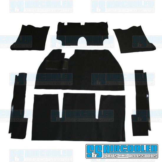EMPI VW Carpet Kit, 7-Piece w/Footrest, Black, 00-3910-0
