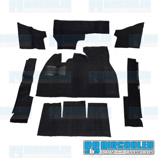 EMPI VW Carpet Kit, 7-Piece w/Footrest, Black, 00-3917-0