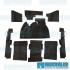 Carpet Kit, 9-Piece w/Footrest, Black