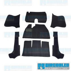 Carpet Kit, 7-Piece w/Footrest, w/Heater Grommets, Black