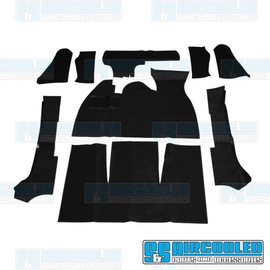 EMPI VW Carpet Kit, 9-Piece w/Footrest, Black, 00-3982-0