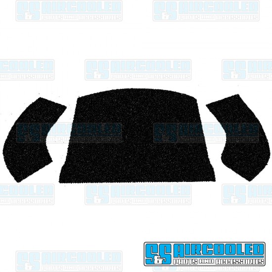 EMPI VW Carpet Kit, 3-Piece Rear Well/Cargo Area, Black, 00-3997-0