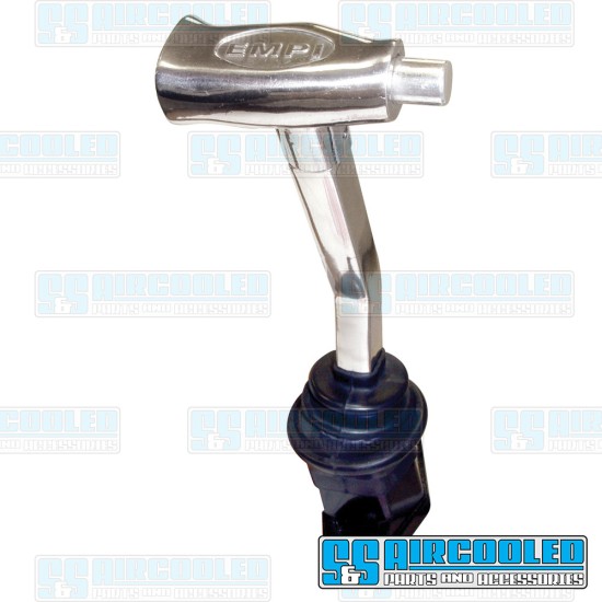 EMPI VW Shifter, T-Handle Style, Tall, Right Hand Drive, Polished w/Black Base, 00-4497-0