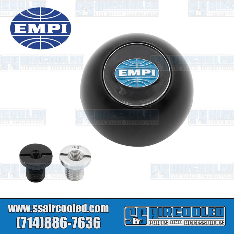 EMPI VW Shifter Knob, EMPI Logo, Aluminum, Black, 00-4681-0 EMPI VW Shifter Knob, EMPI Logo, Aluminum, Black, 00-4681-0