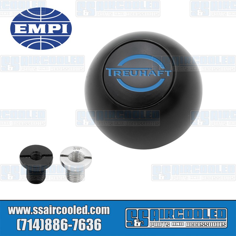 EMPI VW Shifter Knob, Treuhaft Logo, Aluminum, Black, 00-4684-0 EMPI VW Shifter Knob, Treuhaft Logo, Aluminum, Black, 00-4684-0
