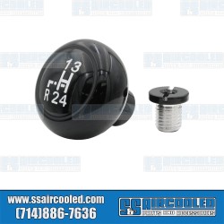 Shifter Knob, Stock Style w/Shift-Pattern, Aluminum, Black