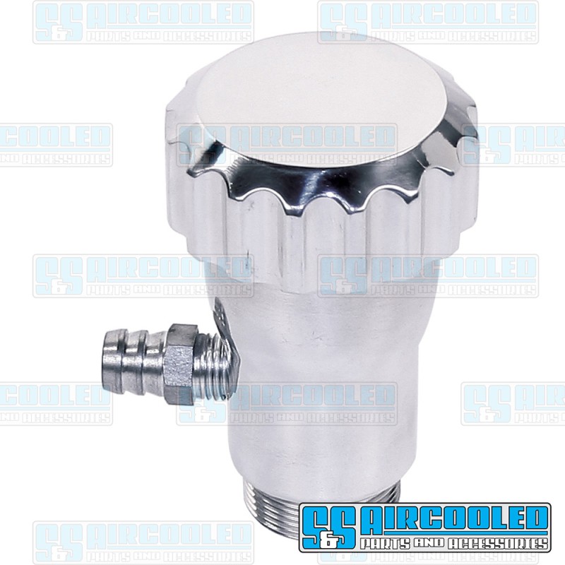 VW Oil Filler, Straight, Vented, Polished w/Grooved Cap, 00-7902-0 VW Oil Filler, Straight, Vented, Polished w/Grooved Cap, 00-7902-0