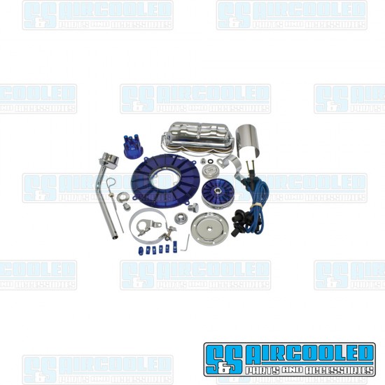 EMPI VW Engine Dress-Up Kit, Deluxe, Blue/Chrome, 00-8654-0