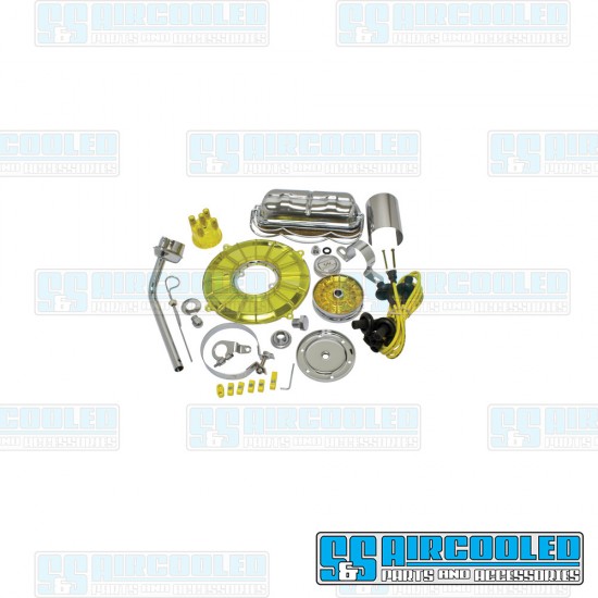EMPI VW Engine Dress-Up Kit, Deluxe, Yellow/Chrome, 00-8655-0