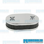 Air Filter Assembly, DCOE, Oval, Gauze Element, Chrome