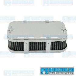 Air Filter Assembly, DFV/DFAV/DFEV, Rectangle, Gauze Element, Chrome Air Filter Assembly, DFV/DFAV/DFEV, Rectangle, Gauze Element, Chrome