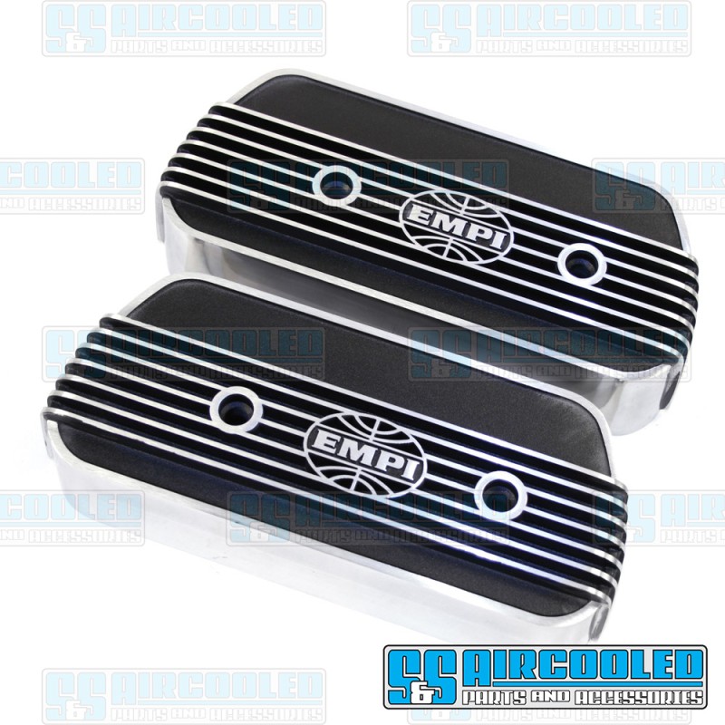 EMPI VW Valve Covers, Bolt On, Aluminum, Polished w/Black Inset, 00-8852-0 EMPI VW Valve Covers, Bolt On, Aluminum, Polished w/Black Inset, 00-8852-0