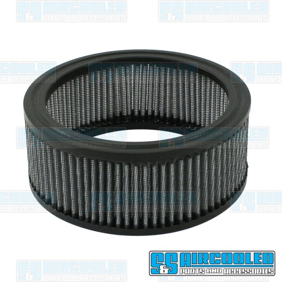 EMPI VW Air Filter Element, 6-3/8 x 2-1/2in, Round, Gauze, 00-8975-0