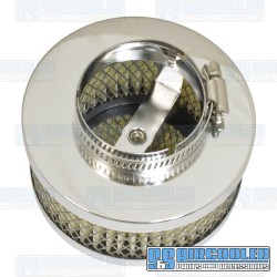 Air Filter Assembly, Kadron/Brosol/Solex/40K, Round, Paper Element, Chrome