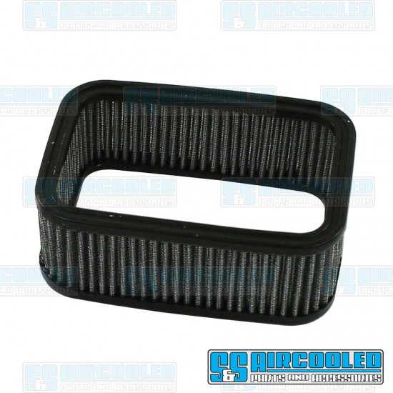EMPI VW Air Filter Element, 6-3/4 x 4-1/2 x 1-3/4in, Rectangle, Gauze, 00-9033-0