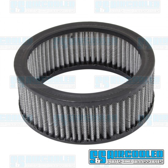 EMPI VW Air Filter Element, 5-1/2 x 2in, Round, Gauze, 00-9048-0