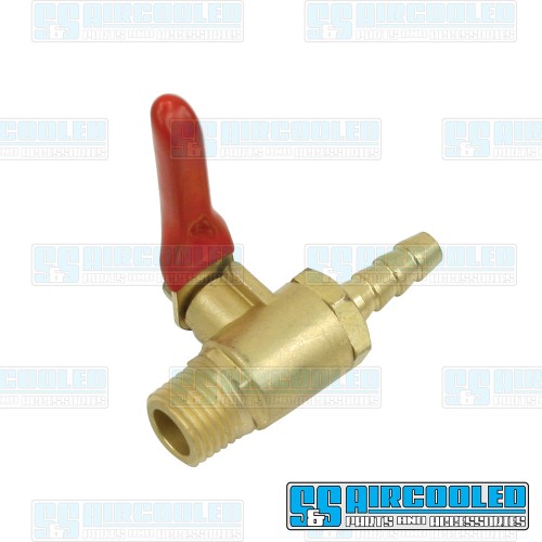 Fuel Shut off Valve, 1/4in Male NPT to 1/4in Barbed, Brass Fuel Shut off Valve, 1/4in Male NPT to 1/4in Barbed, Brass