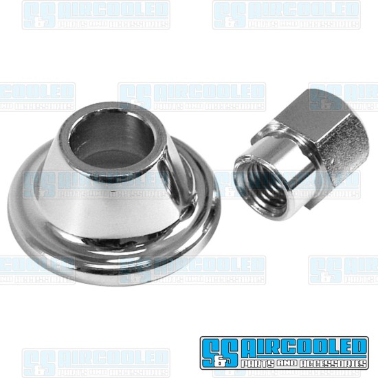  VW Alternator/Generator Pulley Nut & Spacer, Chrome, AC903861B