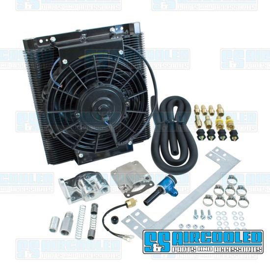 EMPI VW Oil Cooler Kit, 96-Plate, Bolt-On Oil Cooler & Fan Kit, 96-Plate, 00-9248-0