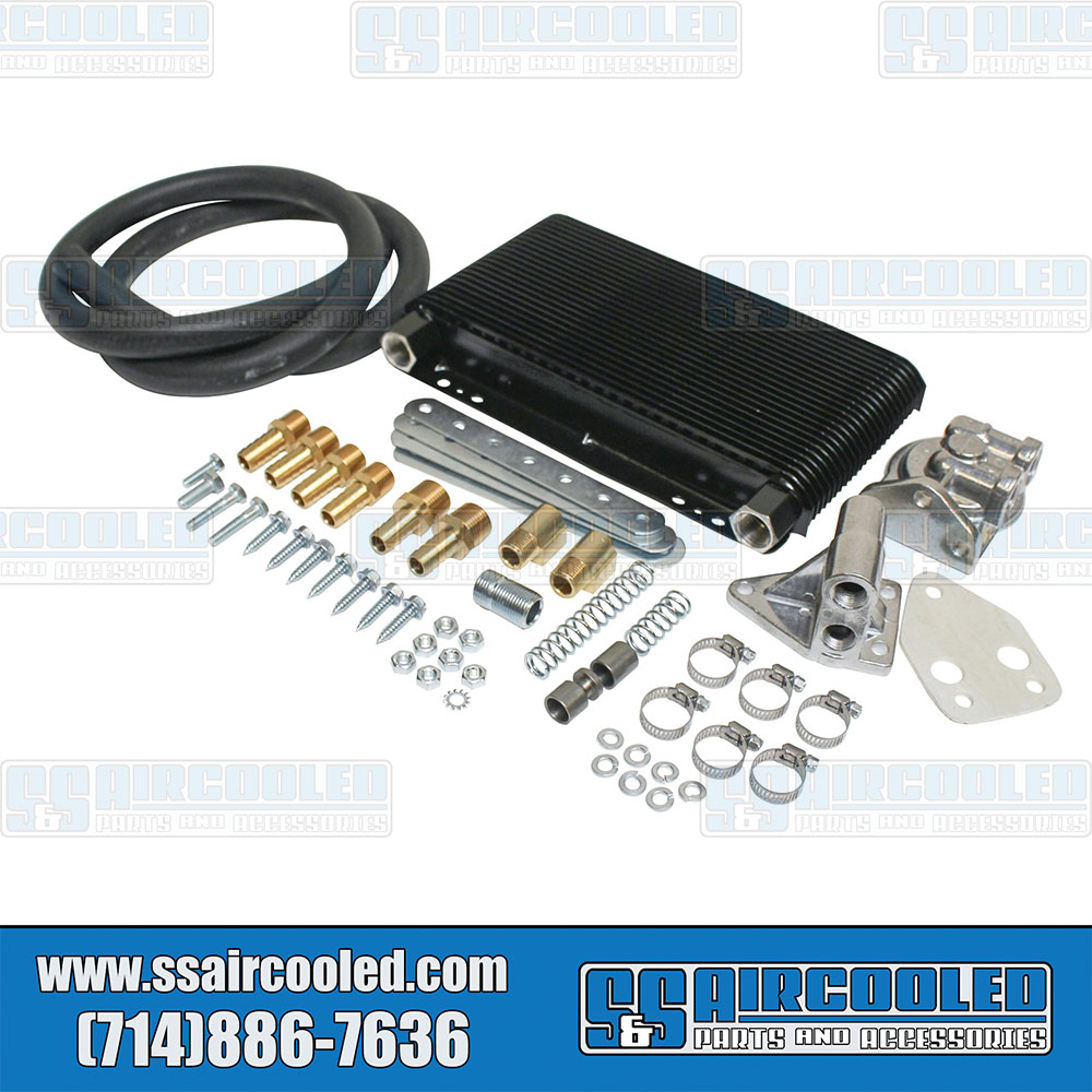 EMPI Oil Cooler Kit, 48Plate, Includes Filter Manifold & Bypass Adapter, VW Bug, Super Beetle