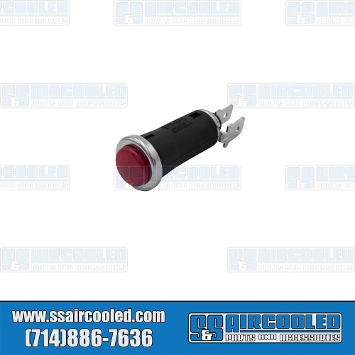Dash Indicator/Warning Light, 3/8" Lens, Red Dash Indicator/Warning Light, 3/8" Lens, Red