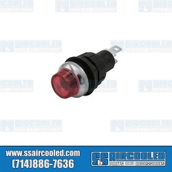 Dash Indicator/Warning Light, 9/16" Lens, Red Dash Indicator/Warning Light, 9/16" Lens, Red