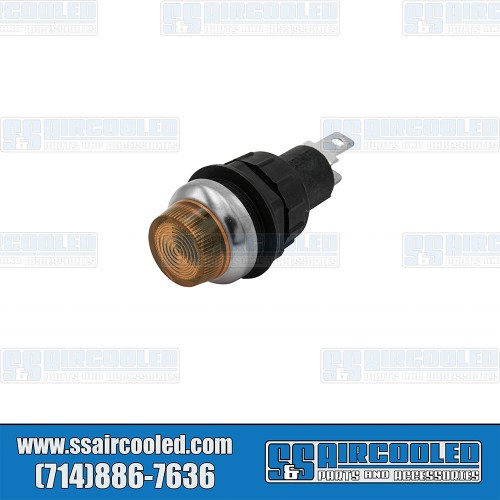 Dash Indicator/Warning Light, 9/16" Lens, Amber Dash Indicator/Warning Light, 9/16" Lens, Amber