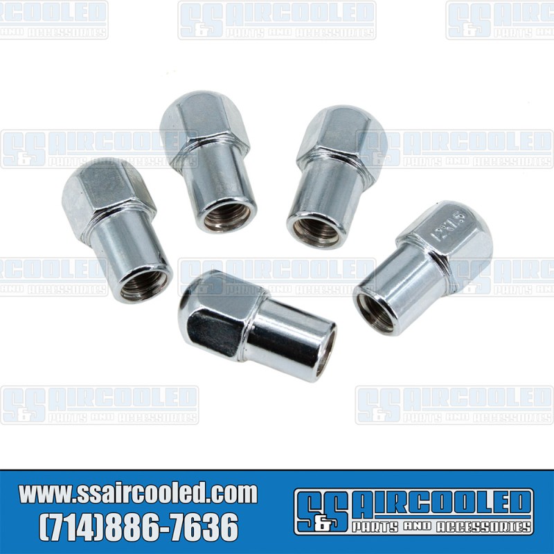 VW Lug Nuts, M12-1.5, Mag Style, Chrome, 00-9538-0 VW Lug Nuts, M12-1.5, Mag Style, Chrome, 00-9538-0