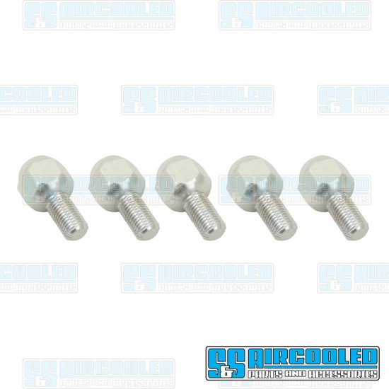  VW Lug Bolt, M12-1.5, Ball Seat, Chrome, 00-9565-0